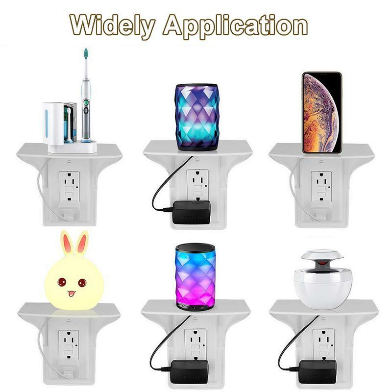 Wall Outlet Shelf Convenient Sturdy Socket Storage Holder For Household Bathrooms Kitchens Living Rooms Wall Mount Socket Rack