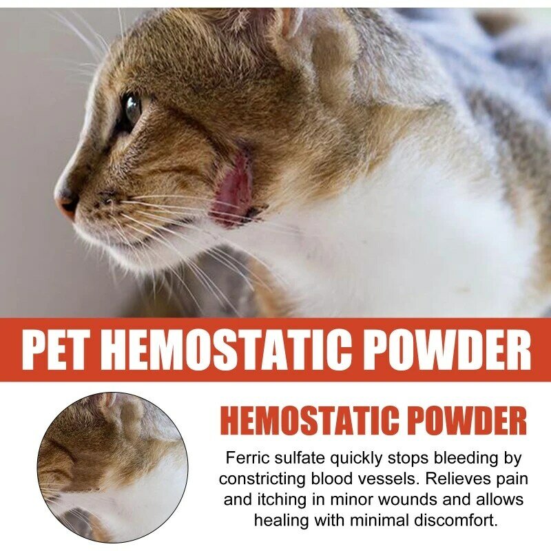 Tapón sangre para gatos, ayuda profesional para hogar, suministros para cuidado del polvo hemostático traumático