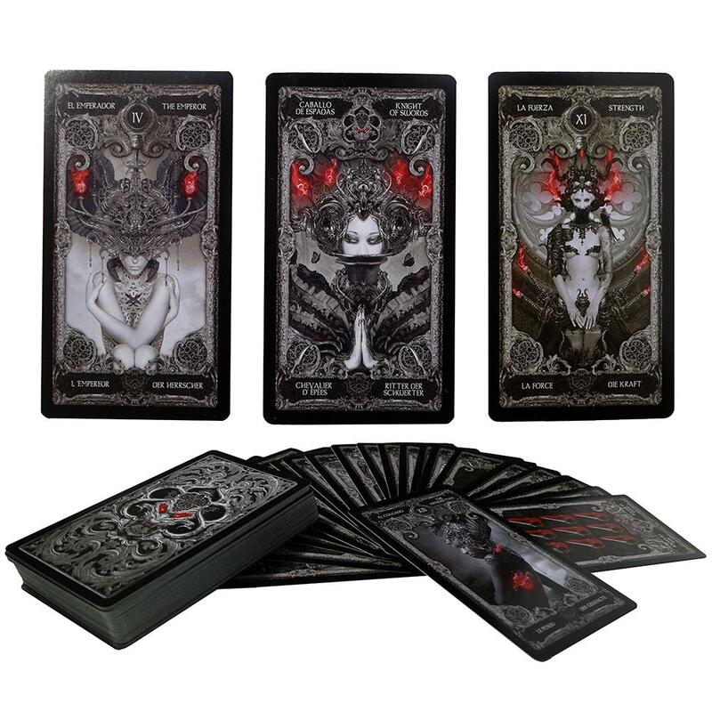 10.3*6cm XIII kartu Tarot gelap papan permainan dek bahasa Inggris misterius takdir