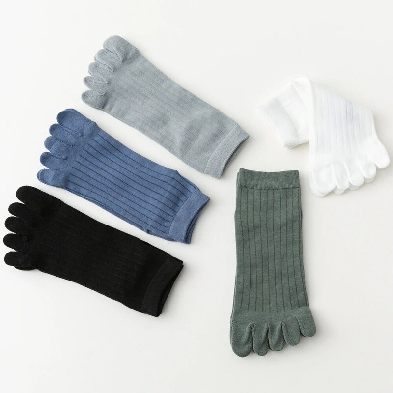1 Pairs Men Sock Breathable Cotton Casual Thin High Quality Toe Socks Elastic Fashion Five Fingers Socks for Male Sports Running