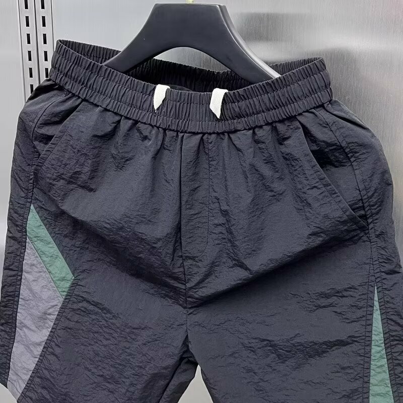 Pantalones cortos de secado rápido para hombre, Shorts deportivos de pierna ancha, holgados, informales, de marca, a la moda japonesa, para verano, 2024