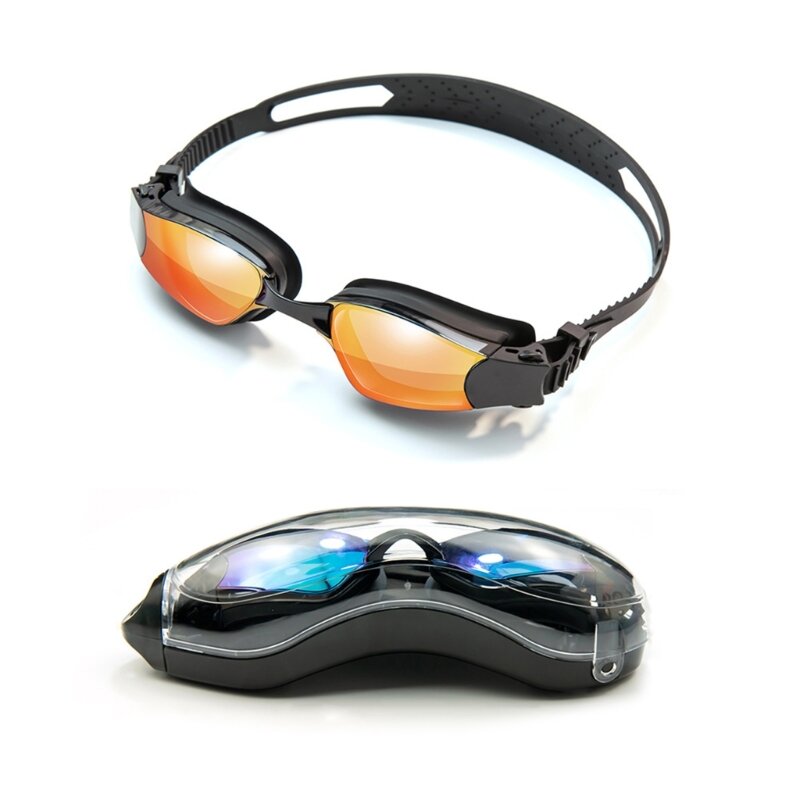Регулируемые плавательные очки с УФ-защитой, водонепроницаемые силиконовые очки