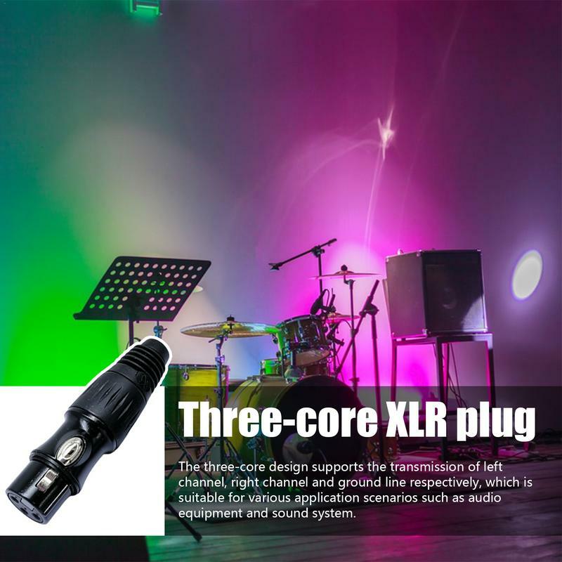 Connettore a 3 Pin cavo di prolunga per cuffie connettore per altoparlante per cuffie adattatore per cavo Audio spina per microfono nera per microfoni