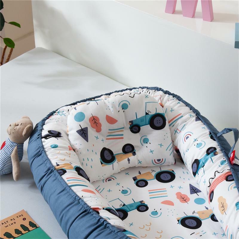 Lettino nido con cuscino lettino portatile lettino neonato regolabile lettino da viaggio morbido traspirante per paraurti letto neonato