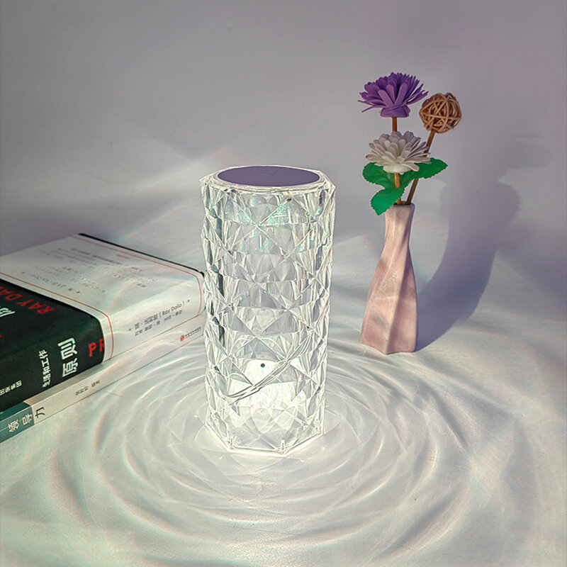 Tiktok ins Creative Rose Night Light Atmosphere Romantic Light Living Bedroom Touch Minimalist Crystal lamp 16 Colors RGB Lights