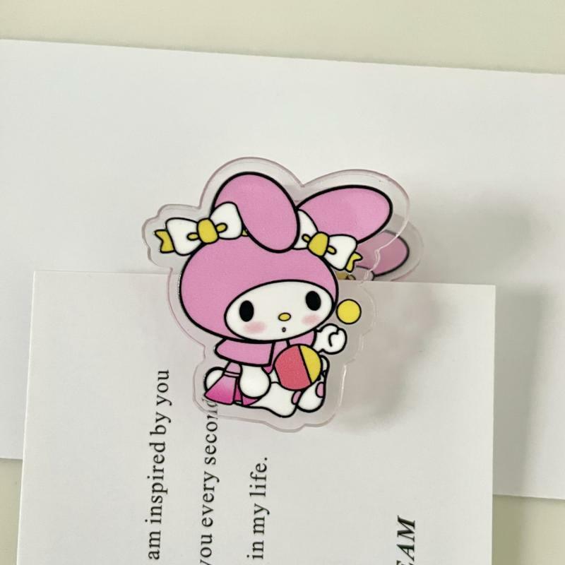 New Kawaii Sanrio Hellokitty Kuromi Mymelody Cinnamoroll Pochacco Acrylic Clamp Sealing Clip Cartoon Lovable Gift Toys For Girls