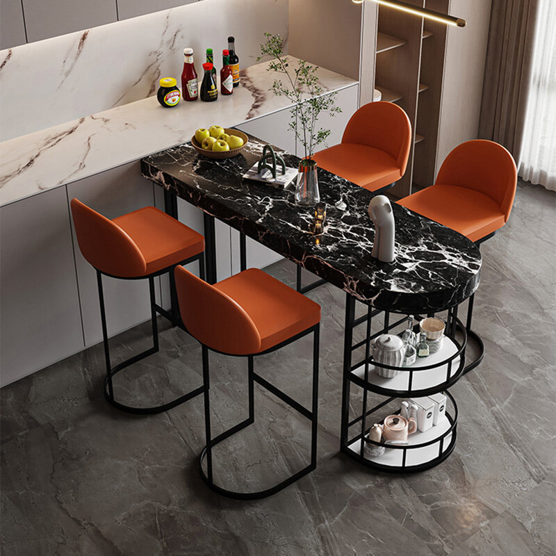 Mesas de Bar nórdicas minimalistas, decoración de muebles de sala de estar, hogar moderno, blanco, lujo