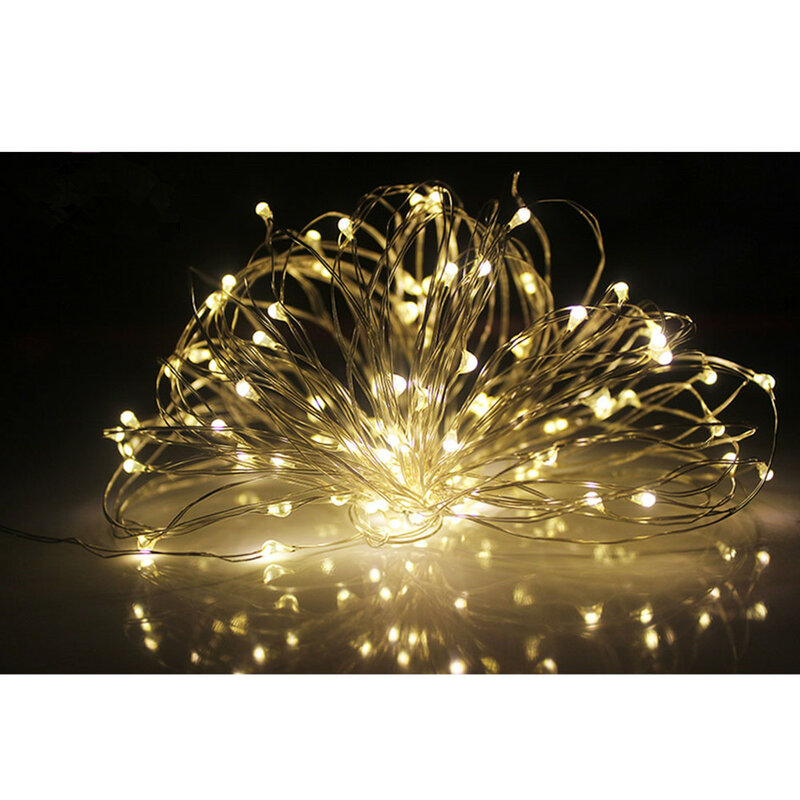 Guirnalda de luces LED con batería, iluminación de exteriores color blanco cálido/RGB, decoración para celebración de boda o festividad, de hadas, 1m, 2m, 5m, 10m