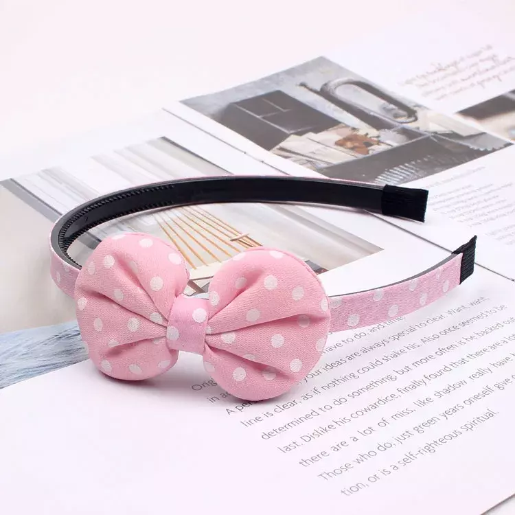 2022 New Hot Sale Classic Fabric Lattice Polka Dot Bow Headband Hair Band for Child Girl Hair Accessories Headwear
