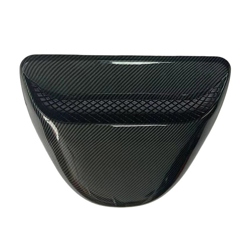 Universal Car Black Carbon Fiber Style Plastic Air Flow Intake Hood Scoop Vent Bonnet Decorative Cover