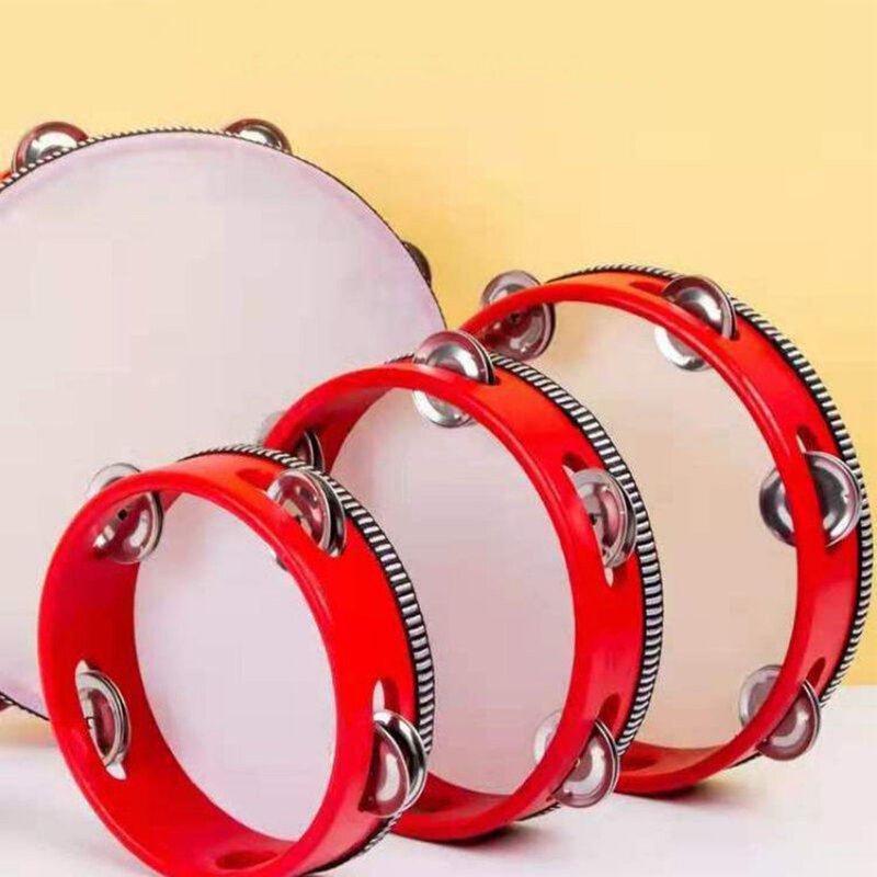 Musical Instruments Tambourine Drum Percussion Hand Drums Toys 4in 6in 8in 10in Children Educational Tambourine For KTV Party