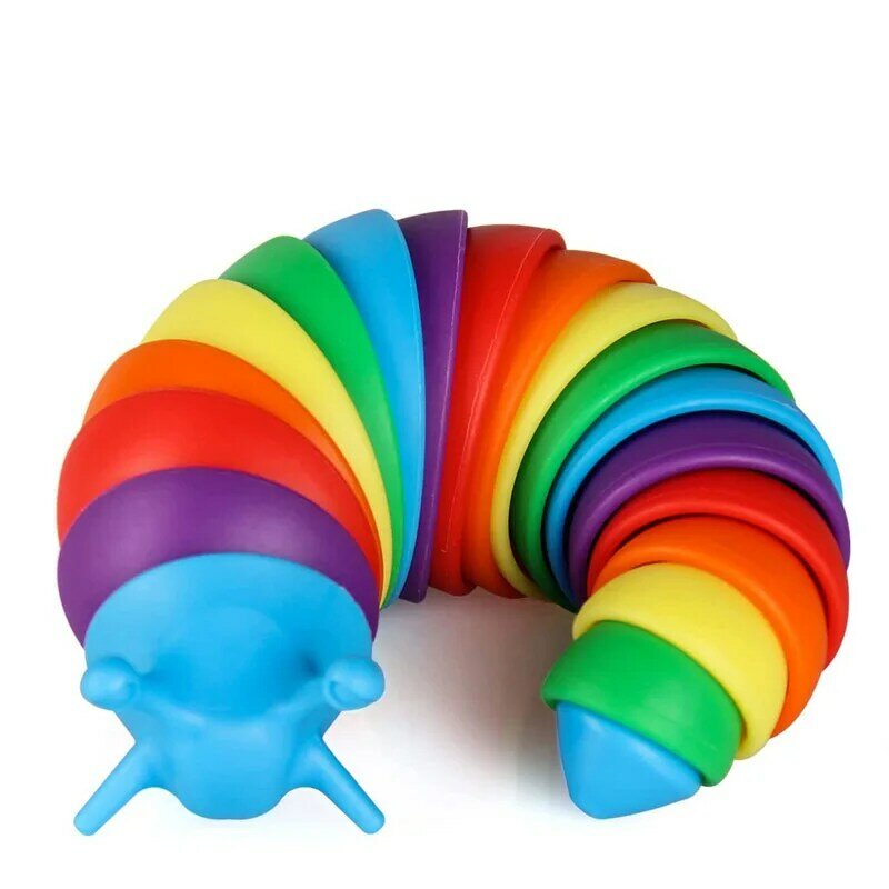 Juguete de Caracol colorido articulado Flexible 3D Slug Fidget, alivio de todas las edades, juguetes sensoriales antiansiedad para niños