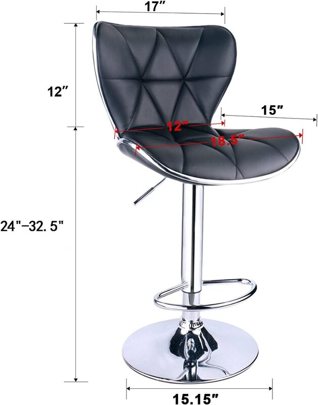 مقاعد مبطنة من جلد البولي يوريثان ، أسود ، قشرة فهد خلفية ، مقاعد بار دوارة قابلة للتعديل ، مجموعة من 2