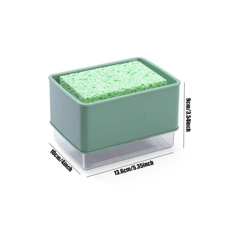Container Soap Kitchen Pump Liquid Dispenser Box Hand Press Dish Pot Cleaning Sponge Holder Sink Organizer