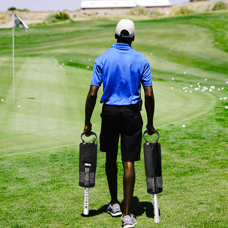 Golf Ball Pick เครื่องมือวัสดุอลูมิเนียมทนทานความจุสูงสามารถถือ70ลูก,แบบพกพากระเป๋าสามารถถอดออกได้