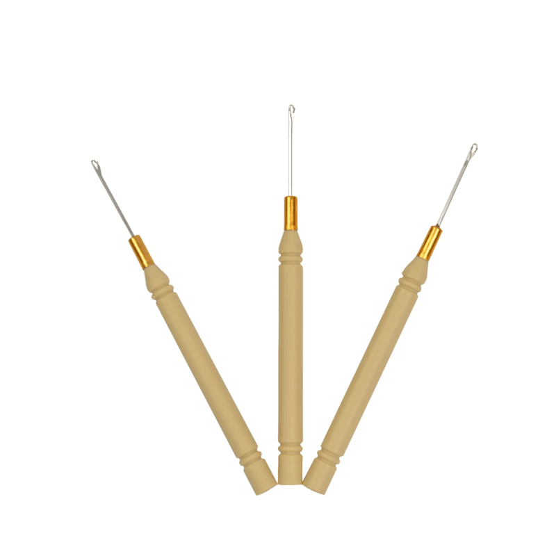 5 stücke Einfädler Häkeln adeln Nadeln ziehen Haken Nadel Haar verlängerung Werkzeug für Micro Link/Ring Perlen Haar verlängerungen