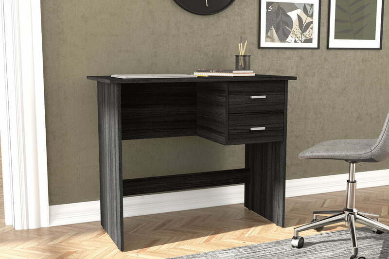Poli furniture Budget 35,5 in. Schreibtisch mit 2 Schubladen, Espresso