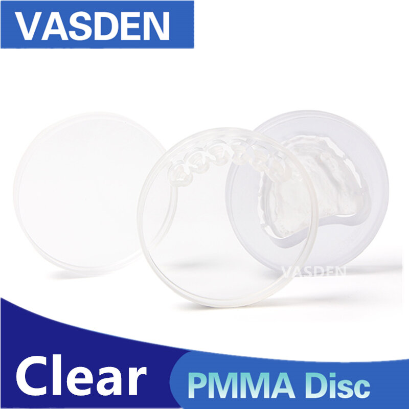Placa de resina PMMA Dental para sistema CAD/CAM, disco translúcido de bloque de tallado de 98mm, Material de laboratorio transparente de 10-25mm, 1 piezas