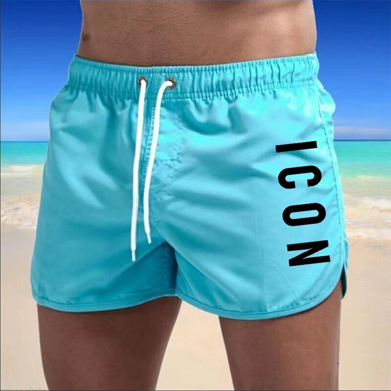 2024 Summer Men's Beach Pants New Casual Shorts Swimming Surfing Skateboarding Fitness Breathable Hip Hop Sports Outdoor Campus