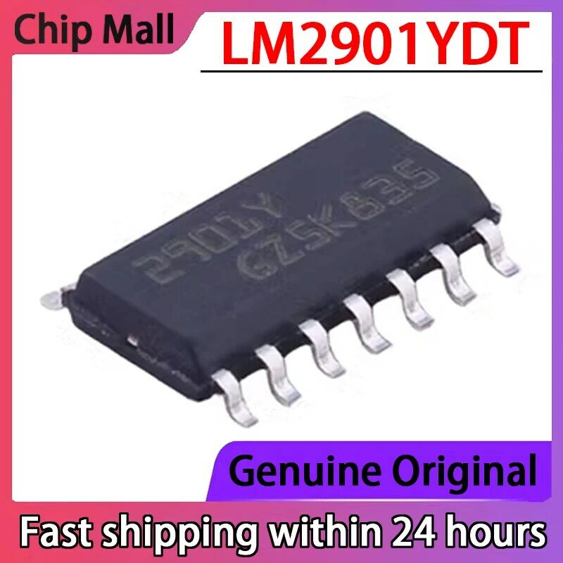 LM2901YDT Original tela impressa, 2901Y Embalagem SOP-14 Chip Regulador de Tensão Linear, Novo, 5pcs