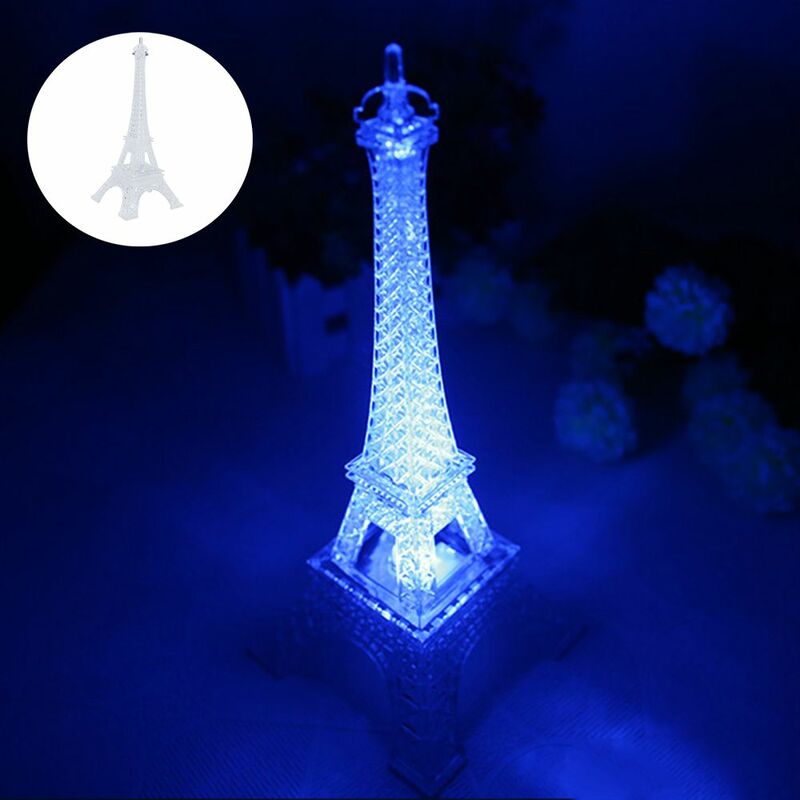 Paris fashion style Mobile power Colorful lights Environmental friendly Tower light Desktop decoration Night light Eiffel Tower