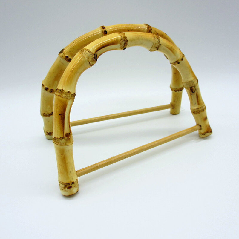 Círculo de bambu handcrafted lidar com saco alça acessório raiz de bambu lidar com círculo quadro bolsa ambiental para saco