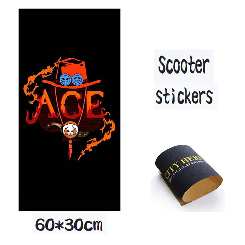 Sticker 60*30CM personalized skull pattern electric scooter non-slip sticker sandpaper coating sandpaper deck cover non-slip tap