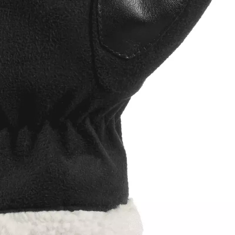 Damska rękawica z mikrofibry izotoner z mankietem Sherpa w kolorze czarnym
