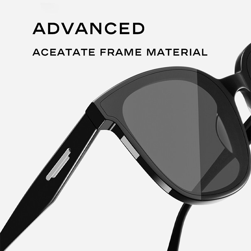 CAPONI  나일론 소재 선글라스 여성용 고품질 아세테이트 안경, UV400 보호 패션 대형 선글라스 CP7546