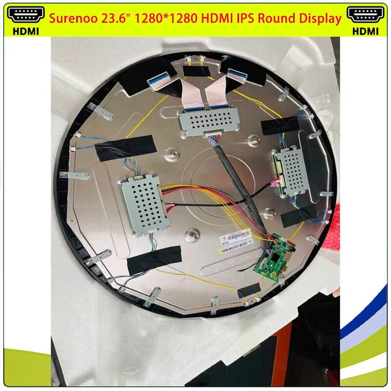 Surenoo 23.6 "นิ้ว1280*1280 HDMI MIPI วงกลมรอบวงกลม IPS LCD TFT โมดูลแผงจอแสดงผล BOE_DV236FBM-N00