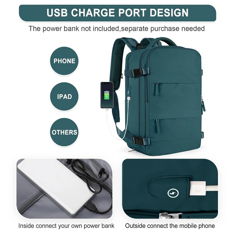 Likros-mochila de viaje de gran capacidad para hombre y mujer, bolsa de equipaje de mano para ordenador portátil, impermeable, para viaje de negocios