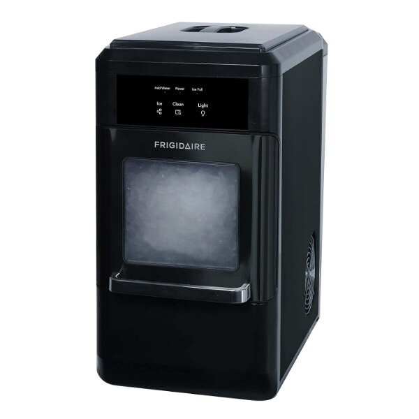 Frigidaire EFIC237 Countertop Crunchy Chewable Nugget Ice Maker, 44lbs per day, Auto Self Cleaning, Black Stainless