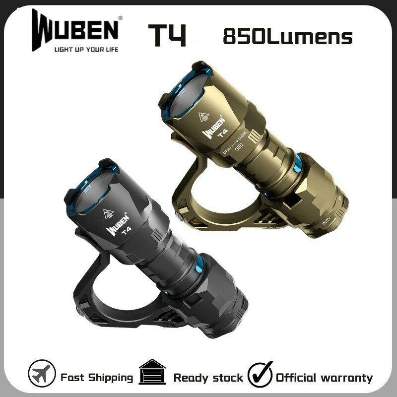 Wuben-充電式戦術懐中電灯、edc用小型懐中電灯、長さ401m、強力なポケット懐中電灯、t4