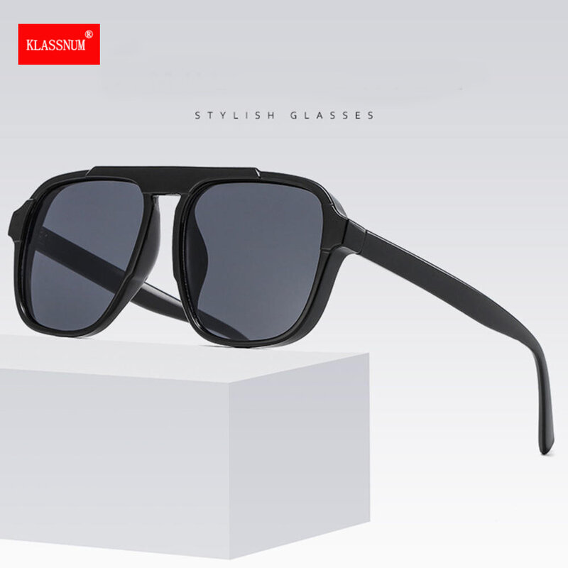 Мужские солнцезащитные очки в большой оправе, классические спортивные очки в большой оправе, винтажные брендовые дизайнерские очки с защитой UV400, модные очки, 2023