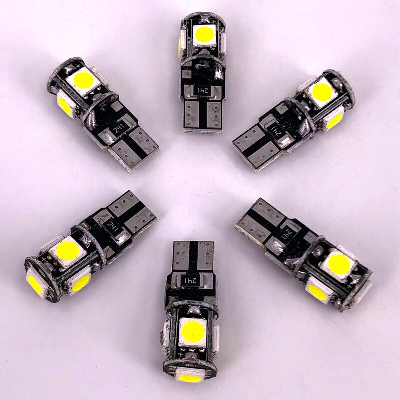 20 قطعة 5 SMD LED سيارة الداخلية لمبة فك CANBUS ضوء المصباح لمبة T10 5050 ل أضواء السيارات الداخلية لوحة ترخيص (الضوء الأبيض)