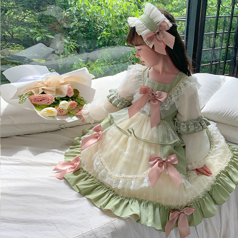 فستان الأميرة لوليتا للأطفال ، فستان شاش للفتيات الحلوة