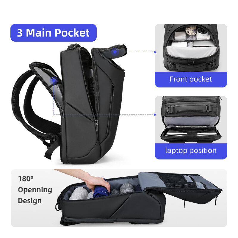 MARK RYDEN-mochila para portátil de 17 pulgadas para hombre, mochila espaciosa de viaje, COMPACTO, PRO
