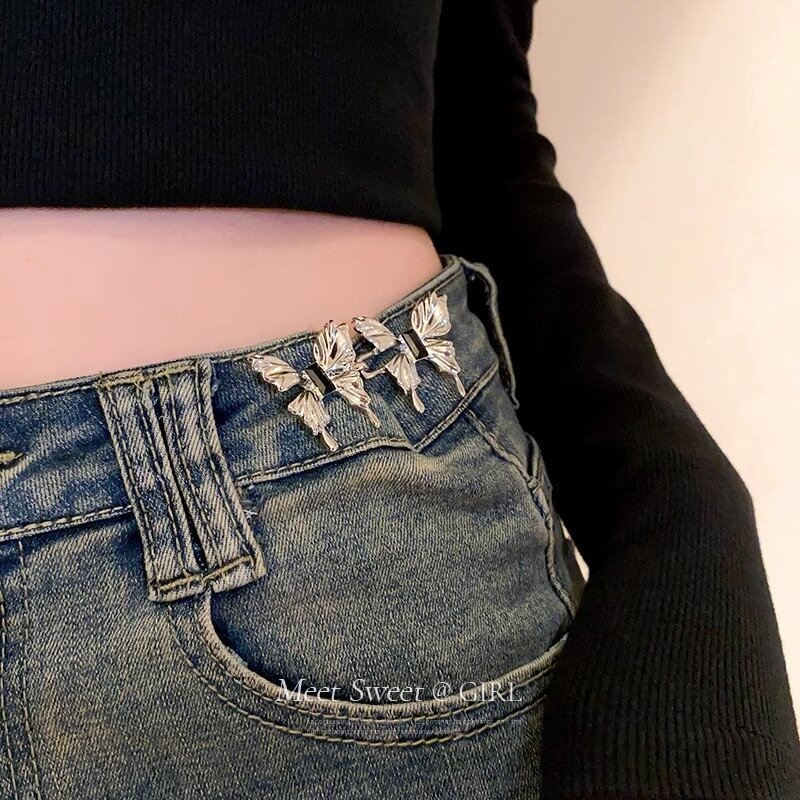 Metall Schmetterling geformte Jeans Taille Straffung Werkzeug Schnalle vielseitige abnehmbare nagel freie Naht einfach zu installierende Gürtels chn allen