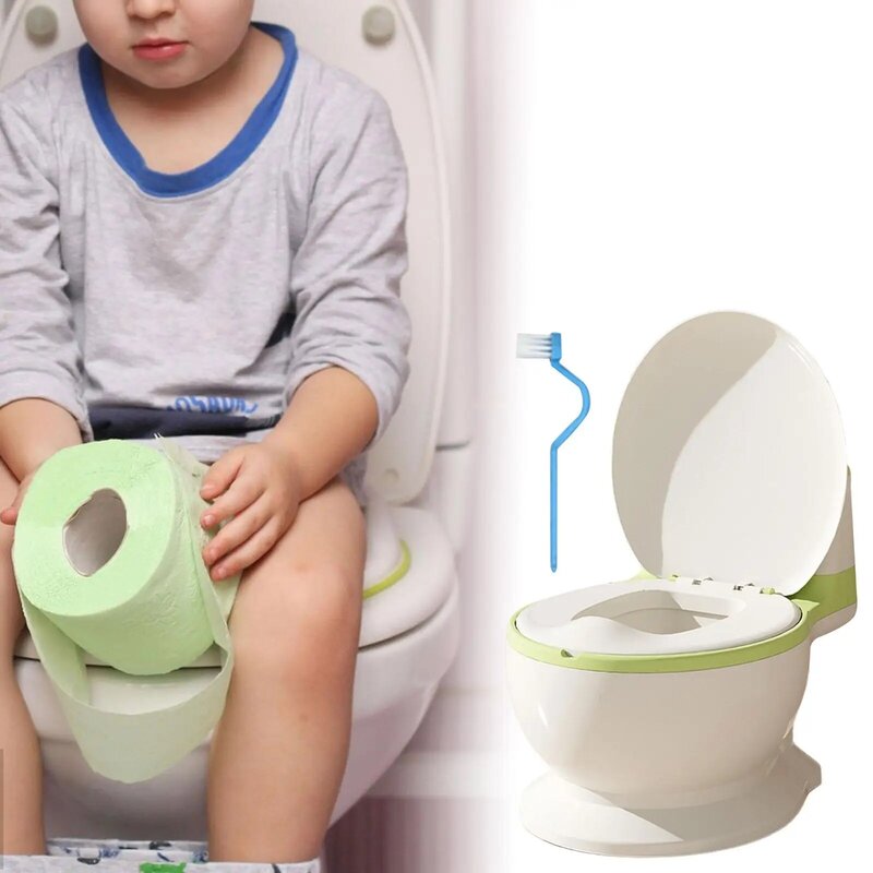 Toiletten training Töpfchen mit verschüttetem Schutz leicht zu reinigen realistische Toilette abnehmbarer Töpfchen für Schlafzimmer Mädchen Jungen Alter 0-7
