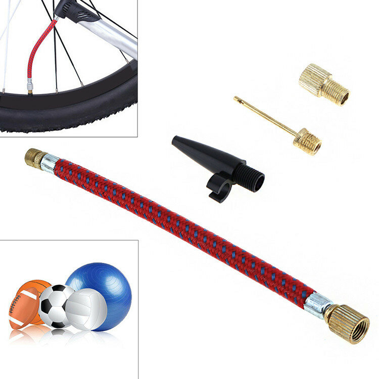 Cobre Inflator Bomba Bico Kit, Presta Schrader Válvula Adaptador Tube, Bicicleta Válvula Adaptadores, Estrada e MTB Pneu Bomba