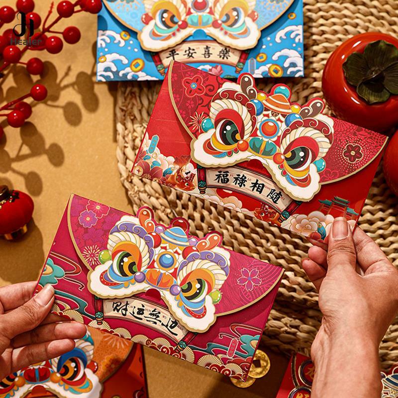 4 шт., красные конверты для китайского Нового года 2024 года