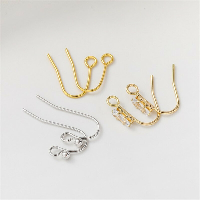 14 Karat Gold eingelegte Diamant ohrringe mit Perlen ohrringen hand gefertigte Ohrringe Material zubehör e033
