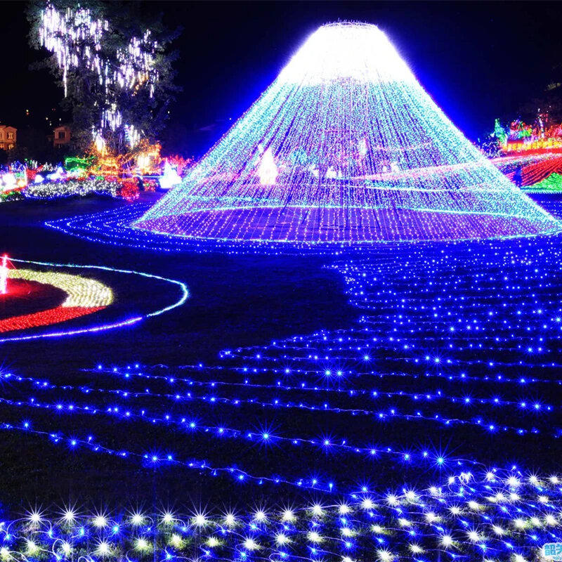 Wodoodporny dom na zewnątrz 10M 20M 30M 50M 100M magiczne łańcuchy świetlne LED girlanda z dekoracje ślubne świątecznej