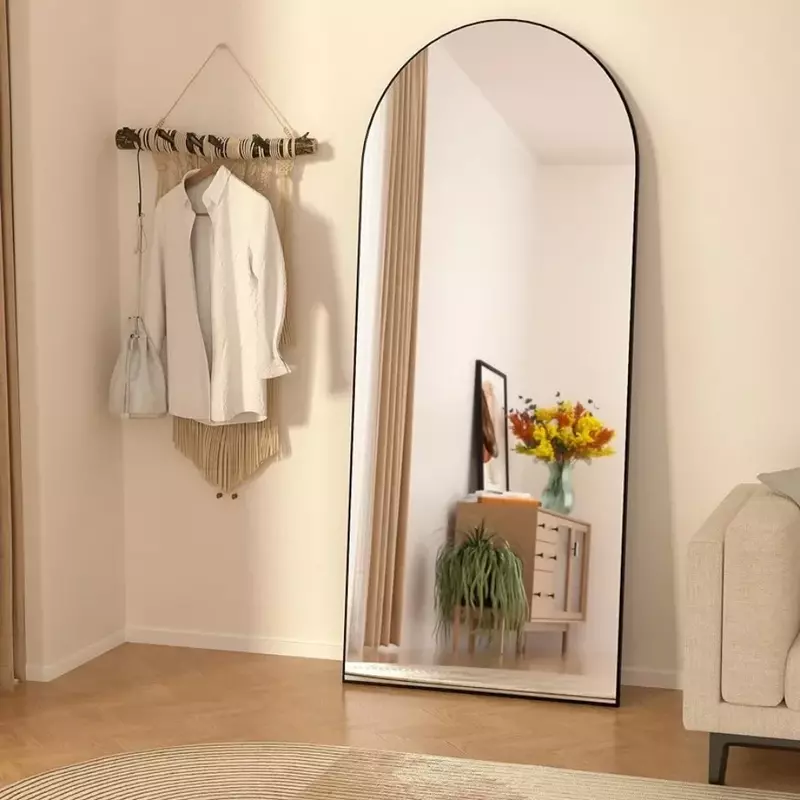 71x24 inci lengkungan panjang penuh cermin desain Modern berdiri lantai cermin tubuh lampu besar ruang tamu furnitur rumah