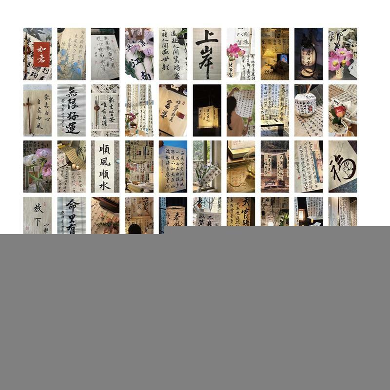 Character Quote Stickers 60pcs Sunproof Calligraphy Decals In Chinese Seasonal Home Decorations For Luggage Notebook Phone