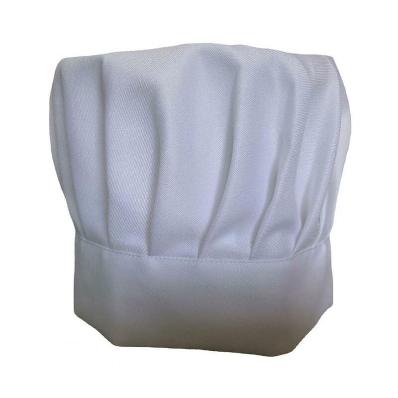 Topi koki staf restoran, topi koki profesional untuk dapur katering uniseks, kostum putih Solid untuk rambut rontok