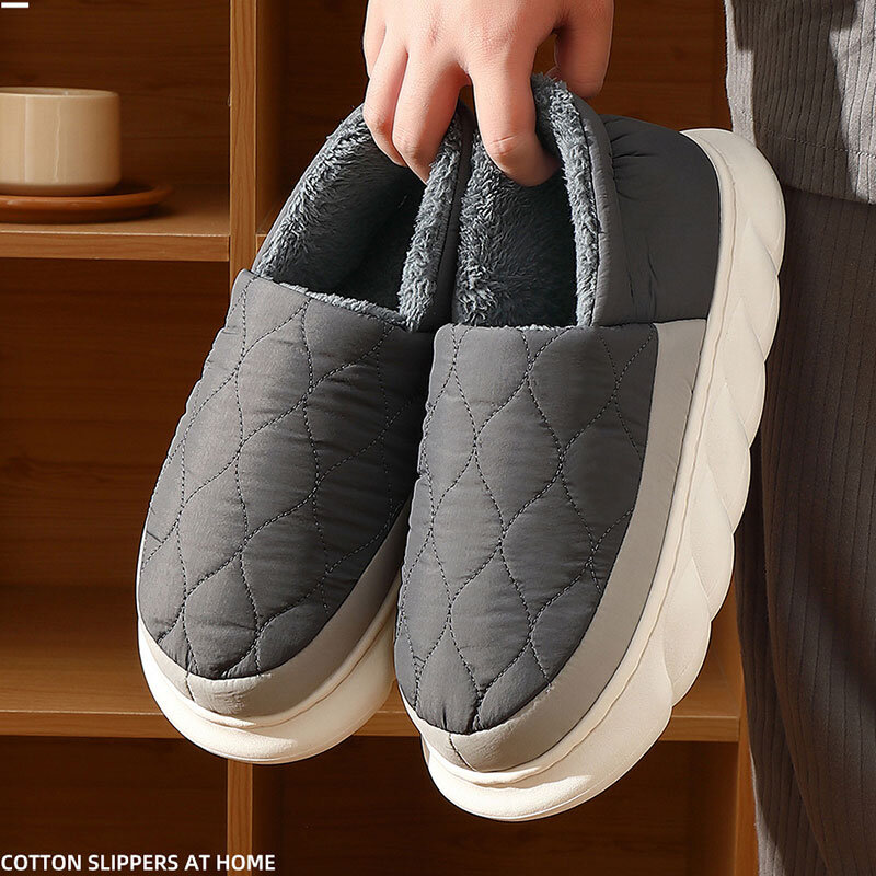 Bebealy-Chaussures d'intérieur en peluche pour hommes et femmes, pantoufles en fourrure, chaussures de maison chaudes, chaussures décontractées pour la maison, hiver, 2024