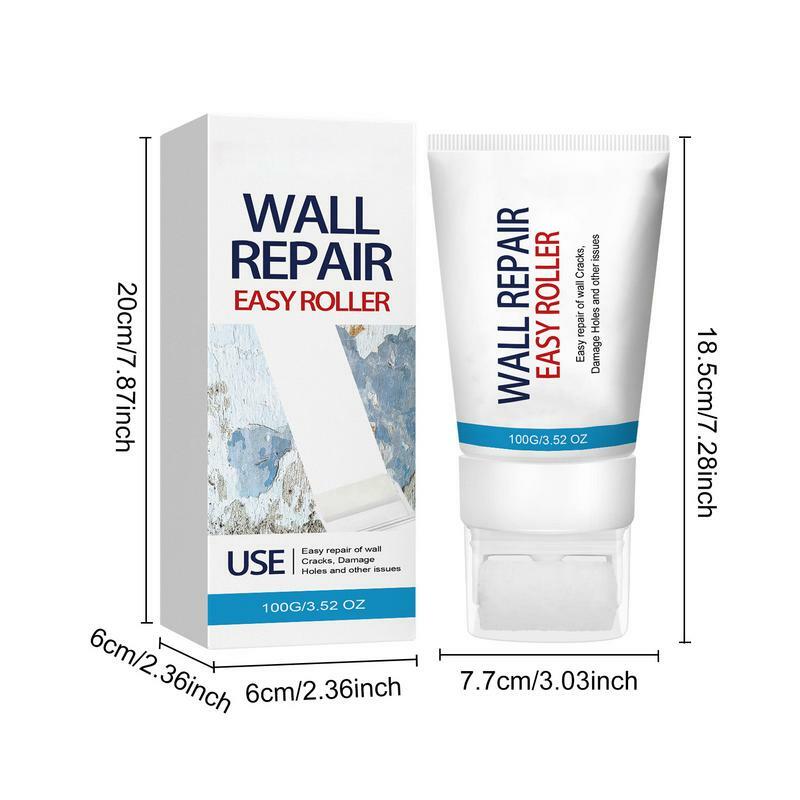 Cepillo de reparación de pared rodante pequeño, agente de reparación de pared, crema con cepillo, a prueba de moho, rodillo de reparación de pared de secado rápido, 100g