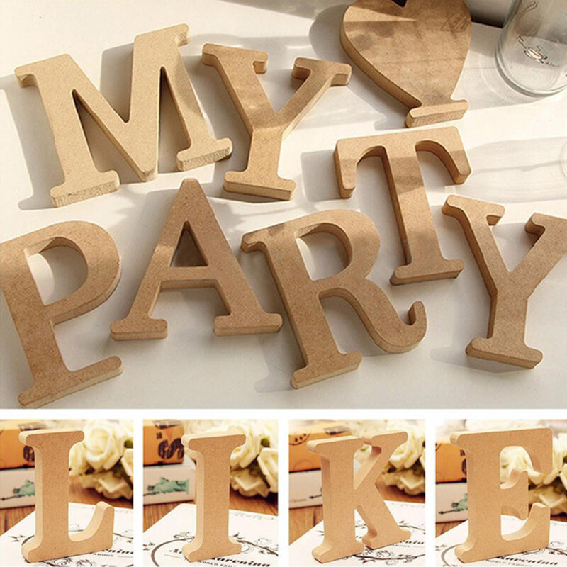 English Letters Wedding Props Ornaments Wooden Simple Crafts DIY Letters Home Decoration Ornaments