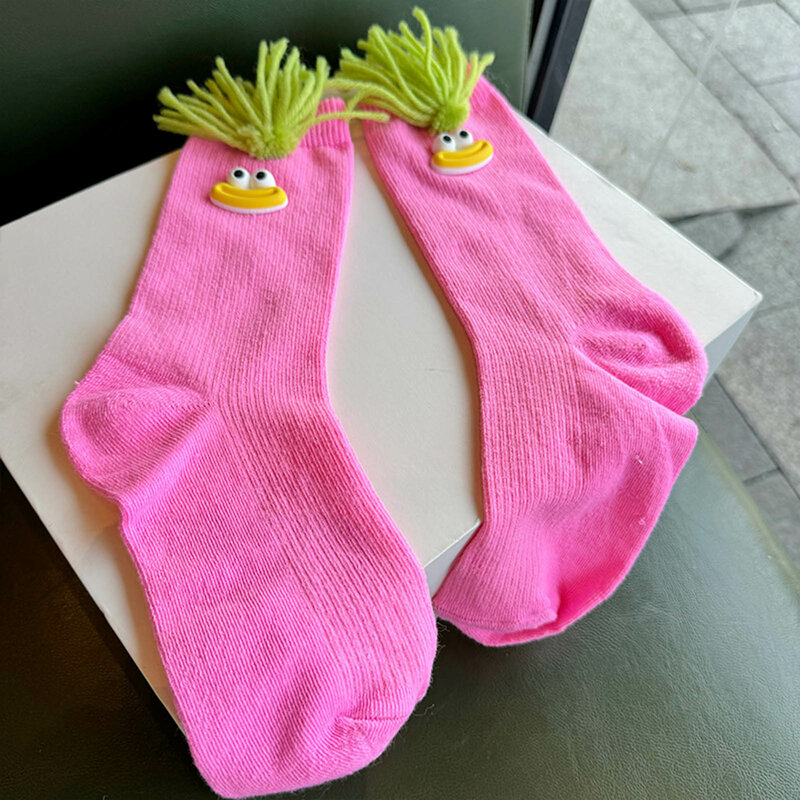 Womens Casual Crew Socks Above Ankle Thick Soft Knitted Funny  Socks for Women Slipper Socks